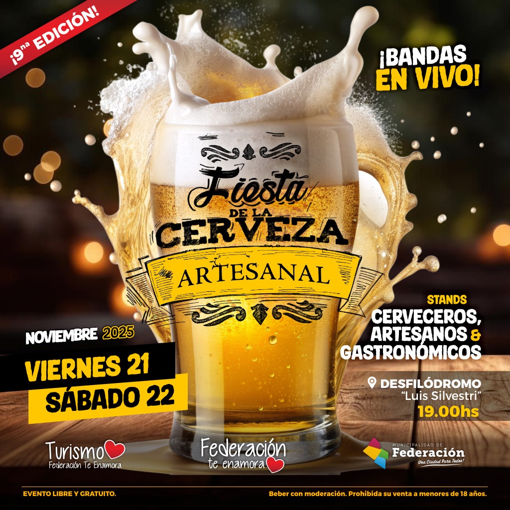🍻 ¡Llega la 9na Edición de la Fiesta de la Cerveza Artesanal!📍 Desfilódromo José Luis Silvestri