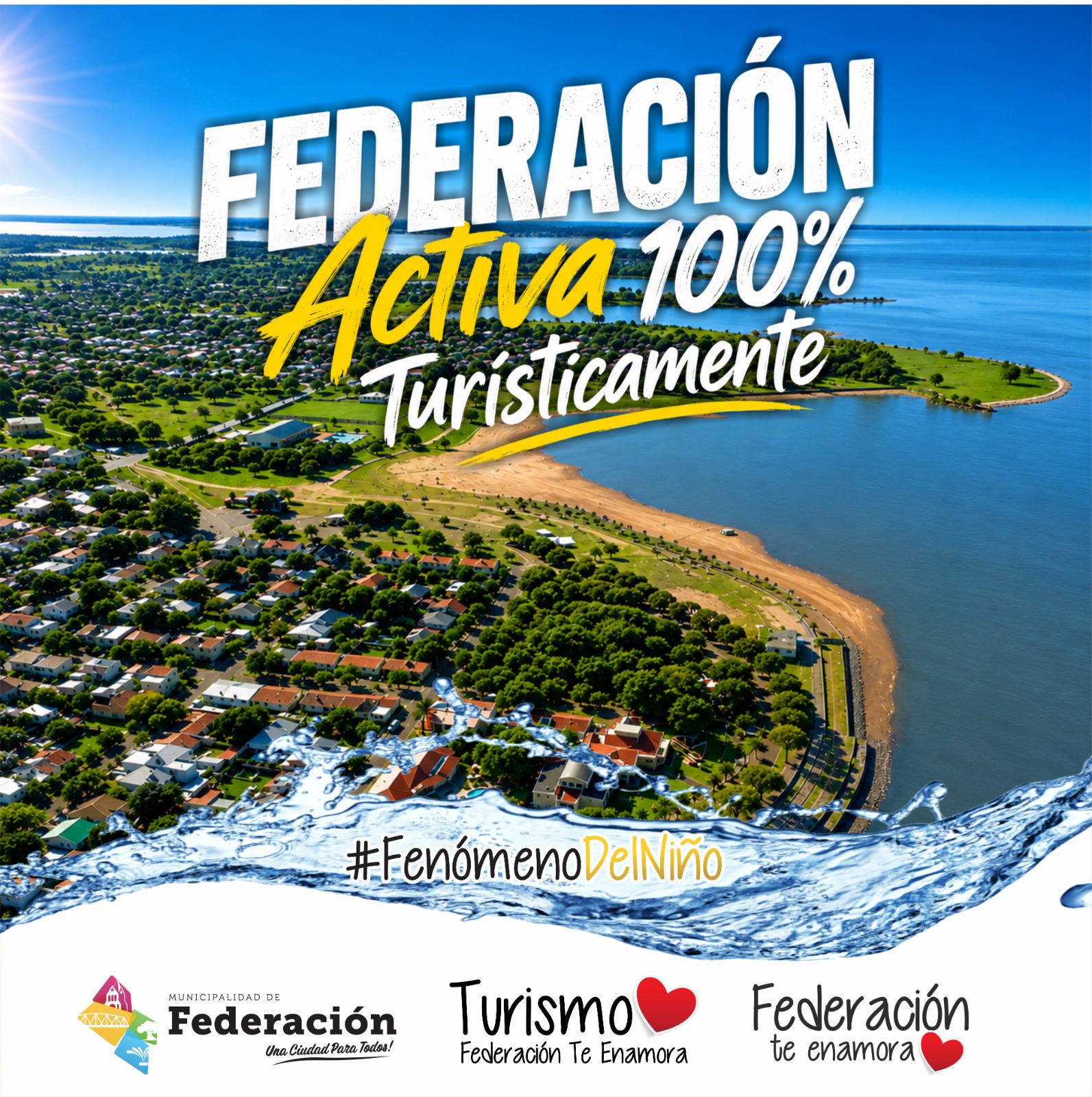 ¡Federación te espera! 🌊✨.                                               Nuestra ciudad está 100% activa turísticamente.